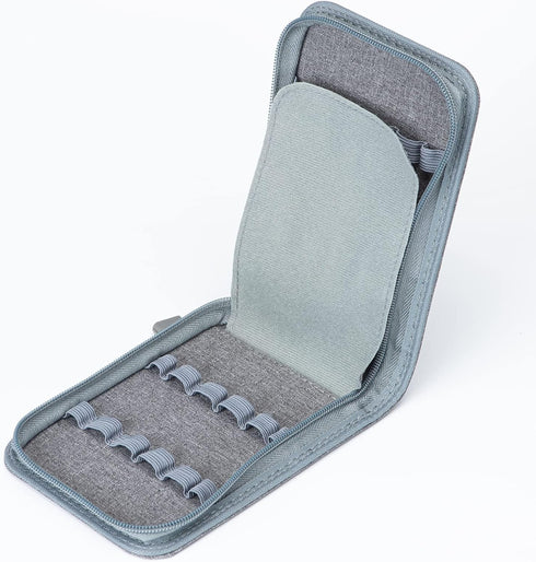 Lanxivi 12 Fountain Pen Case, Rollerball Pen Case Gray Color, Waterproof Canvas Pen Display Holder Organizer Bag......