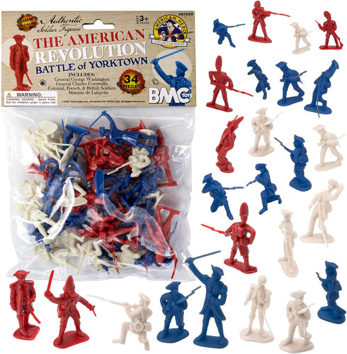 BMC Revolutionary War Plastic Army Men - 34 British, American, French Soldiers...