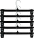 HangOn Recycled Plastic with Ridged Clips Pants Hangers, 12 Inch, Black, 10 Pack...