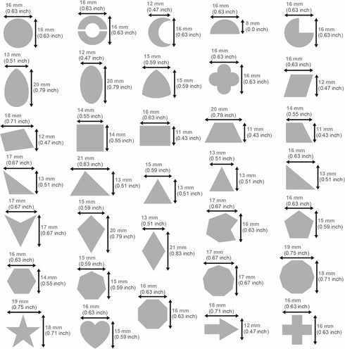 Aleks Melnyk No.414 Metal Stencil, Geometric Shapes with Definition, Small Stencil, 1 PC, Template for Wood Burning, Engraving, Crafting, Scrapboo...