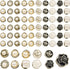 120pcs Brooch Buttons for Women, Mini Instant Buttons Pins,Assorted Brooch Pins, Pearl Rhinestones Shirt Lapel Brooch Pins, Cover Up Buttons Pins ...