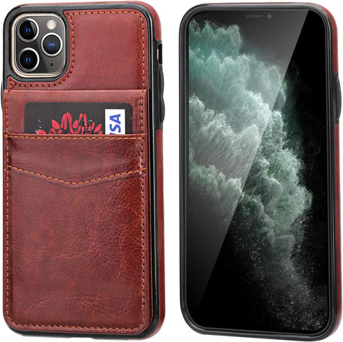 KIHUWEY Compatible with iPhone 11 Pro Max Case Wallet with Credit Card Holder, Premium Leather Magnetic Clasp Kickstand Heavy Duty Protective Cove...