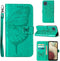 for Samsung Galaxy A12 Flip Cover Phone Case Wallet | Butterfly Floral Embossed, Wrist Strap, Card Holder Slots, Stand Leather Protective (Green)...