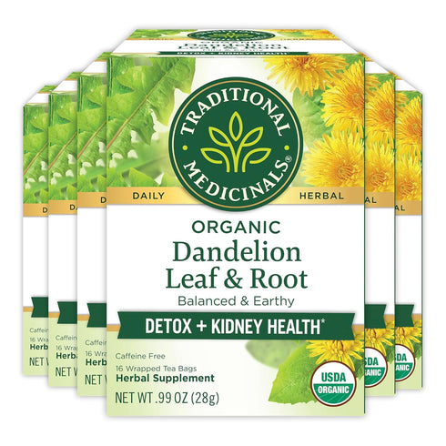 Traditional Medicinals Tea, Organic Dandelion Leaf & Root, Supports Kidney Function & Healthy Digestion, 96 Tea Bags (6 Pack)...