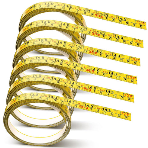 6 Pieces 12' Self Adhesive Measuring Tape Adhesive Backed Double Scale Measuring Tape Ruler Self-Adhesive Stick Tape Measures for Work Woodworking...