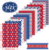 Whaline 60 Sheet 4th of July Pattern Paper Set 12 Designs A5 Size Patriotic Stars Stripes Fireworks Craft Paper Red Blue White Double-Sided Origam...