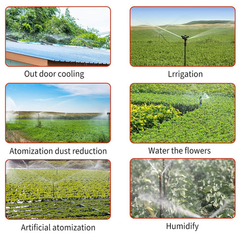 20pcs Micro Spray Adjustable Flow Irrigation Drippers 1/4 Inch Garden/Roof Cooling Atomizing Plastic Nozzle Irrigation Mister Heads with 3 Tee Irr...