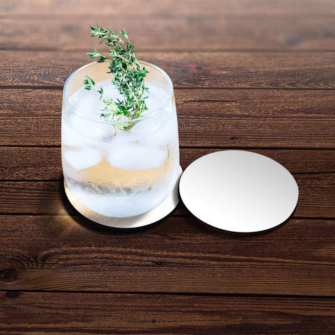 WIRESTER White Absorbent ROUND Fabric Felt Neoprene Sublimation Blank Car Coasters for Drinks (2.87 inches), 10 pcs Set...