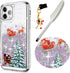 for iPhone 14 Pro Case iPhone 14 Pro Christmas Phone Case Glitter Sparkle Liquid Floating Case Shockproof Clear Soft TPU Bumper Case Xmas Santa Cl...