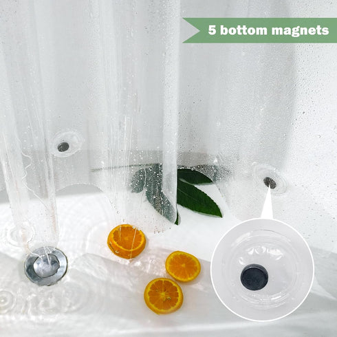 UFRIDAY Stall Clear Shower Curtain Liner 48 x 72 inches,Heavy Duty Liner Waterproof Transparent Shower Curtain for Bathroom PEVA with 3 Magnets Bo...