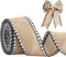 joycraft Buffalo Plaid Wired Edge Ribbons, Christmas Burlap Fabric Ribbon Roll with Checkered Edge, 2.5" x 11 Yds Burlap Ribbon for Christmas Part...