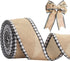 joycraft Buffalo Plaid Wired Edge Ribbons, Christmas Burlap Fabric Ribbon Roll with Checkered Edge, 2.5" x 11 Yds Burlap Ribbon for Christmas Part...