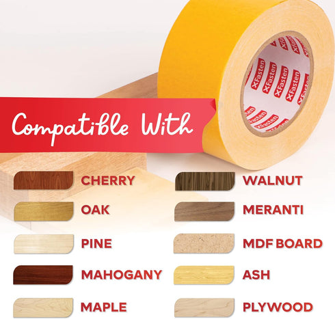 XFasten Double Sided Woodworking Tape 1-inch 180-Feet Total 3-Pack Double Stick Tape for Router Templates for Woodworking Tools; Wood Crafter Doub...