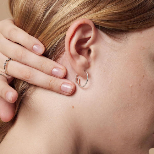 Boma Jewelry Sterling Silver Pull Through Hoop Earrings...