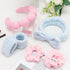 6Pcs Spa Headband for Washing Face with Wristband Towe, Skincare Makeup Puffy Cloud Headbands Soft Sponge Absorbs Water for Shower (Pink and Blue)...