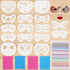 Face Paint Stencils 17pcs Reusable Face Painting Stencils with 4 Sheet Painting Stickers and 1pcs Rhinestone Bling Sticker for Festival Party Deco...