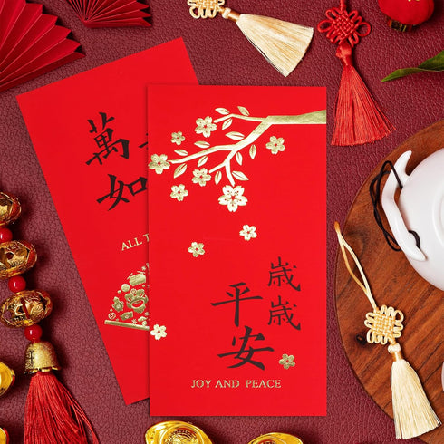 Supla 120 Pcs 6 Design Chinese Hong Bao Red Envelopes Lucky Money Envelopes Red Packet Lai See Lucky Packet Cash Envelope Red Pockets for Chinese ...