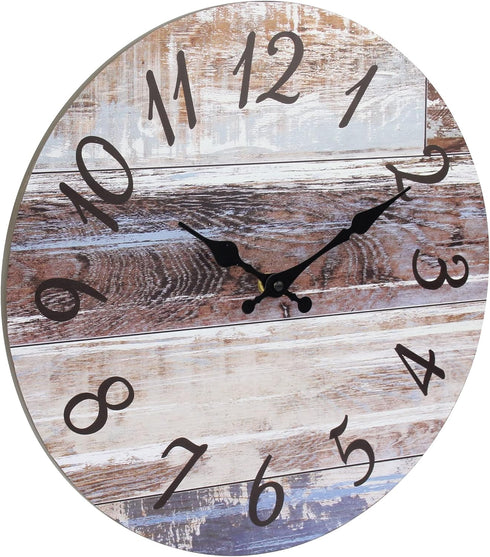 Stonebriar Vintage Farmhouse 14 Inch Round Battery Operated Hanging Wall Clock...