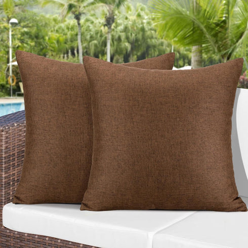 OTOSTAR Set of 2 Waterproof Outdoor Throw Pillow Covers 20x20 Inch Garden Patio Decorative Pillow Cases Square Outdoor Pillows Pillow Covers Cushi...