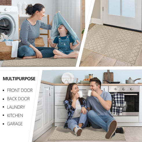 FONEYI Indoor Door Mat, Front Back Door Mat 20"x32" Non-Slip Rubber Backing Entrance Rug, Machine Washable Entry Rug, Low Profile Absorbent Dirt T...
