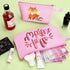 10 Pieces Cotton Canvas Makeup Bag with Bottom and Strap, Multi-Purpose Cosmetic Bag with Zipper Travel Toiletry Pouch, Blank DIY Craft Bag (Pink,...
