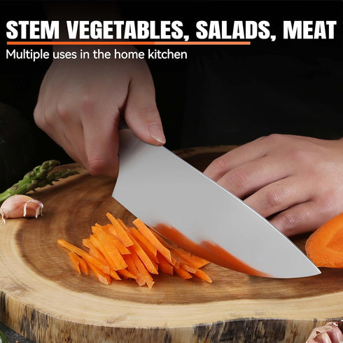 TUO Rocker Knife, 7 inch Salad Chopper Chef Knife for Herb Rocking and Veggie Chopping, Vegetable Cleaver in High Carbon Steel with Ergonomic Hand...