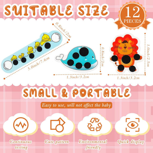 Stick-on Fever Cartoon Stickers Forehead Fever Kids Cartoon Stickers Temperature Fever Patch for Kids Baby Adults Home Office Supplies (Cute Style...