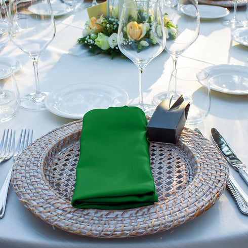 ANECO 12 Pieces Satin Napkins Soft Dinner Napkins Square Table Napkins 17 x 17 Inches for Restaurant Weddings Party Dinner Decoration(Forest Green...