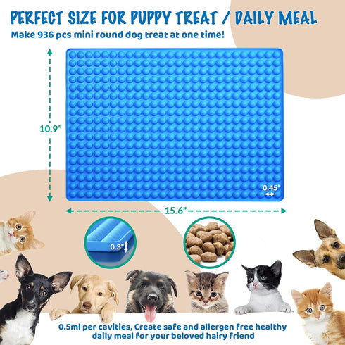 Silicone Mini Round Shape Molds, 2-Pack 468 Cavities Tiny Semi Sphere Baking Molds Dog Treats Molds Chocolate Chip Freezer Oven Safe Homemade Dog ...