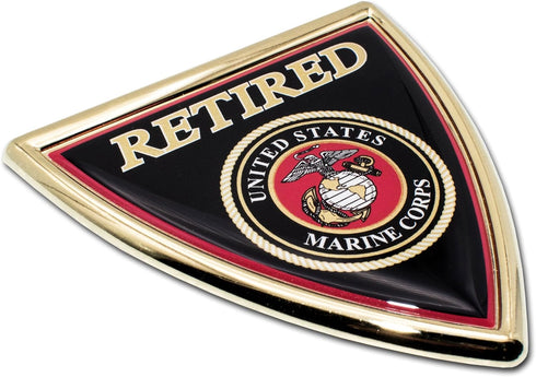 Elektroplate Officially Licensed Retired Marines Shield Chrome All Metal Emblem for Cars, Trucks, and All Auto | Universal Fit at 3.0" x 2.9" | We...