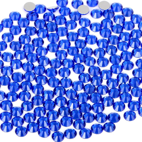 Glue Fix Crystal Flatback Rhinestones Glass Diamantes Gems for Crafting Nail Art Crafts Decorations Clothes Shoes 6.5mm (ss30 288pcs, Sapphire)...