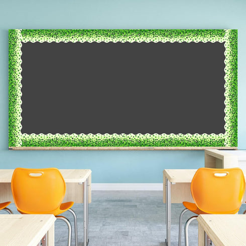 49.2 Ft St. Patrick's Day Bulletin Board Border Roll, Shamrock Clover Bulletin Board Border Trim for St. Patrick's Irish Party Classroom Office Bu...