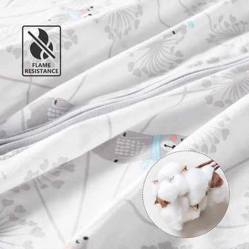 TILLYOU Sleep Sack 0-6 Months - 0.5 TOG Baby Wearable Blanket with 2-Way Zipper, Extra Soft Cotton Sleeveless Sleeping sack 2 Pack, Bear & Dandeli...