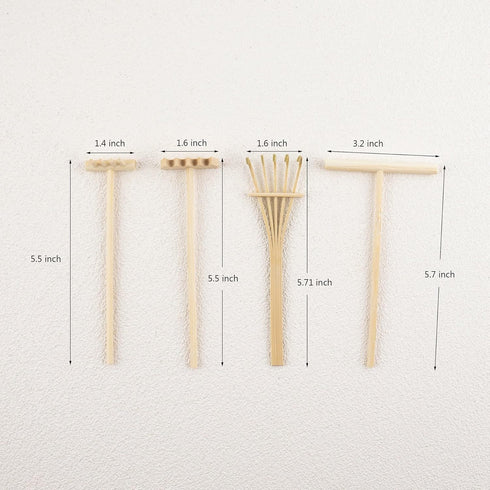 Framendino, 4 Pack Mini Zen Garden Rake Tools Bamboo for Home Office Tabletop Decor 4 Style...