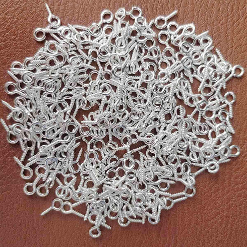 300PCS Mini Screw Eye Pin Pegs, 10 x 5mm Hooks, Self-Tapping Screws for Arts & Crafts, Cork Top Bottles & DIY Jewelry Making (Silver)...