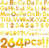 264 PCS Bulletin Board Letters Set, Bulletin Board Letters Numbers Punctuation Symbol Alphabet Cutouts Printed with Hive Bee Honey Sunflower for S...