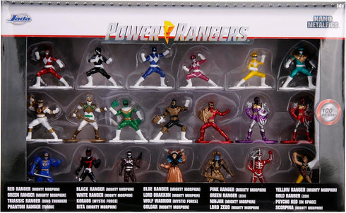Jada Toys Power Rangers 1.65" Die-cast Metal Collectible Figures 20-Pack, Toys for Kids and Adults, Silver...
