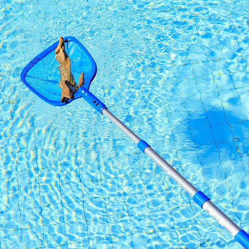 Pool Skimmer - Pool Net with 3 Section Pole, 48 inch Pool Skimmer Net with Pole Total Length, Pool Nets for Cleaning, Fine Mesh Net Pool Skimmer N...