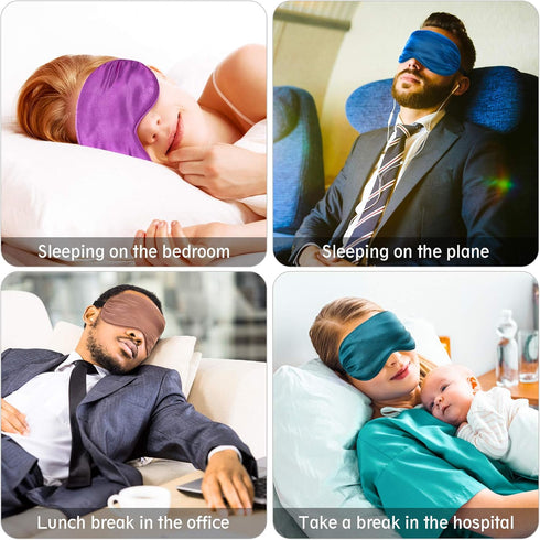 4 Pieces Kids Eye Mask for Sleeping Silk Sleep Mask Smooth Soft Eye Mask Eye Cover with Adjustable Strap Blindfold for Blocking Out Lights Travel ...
