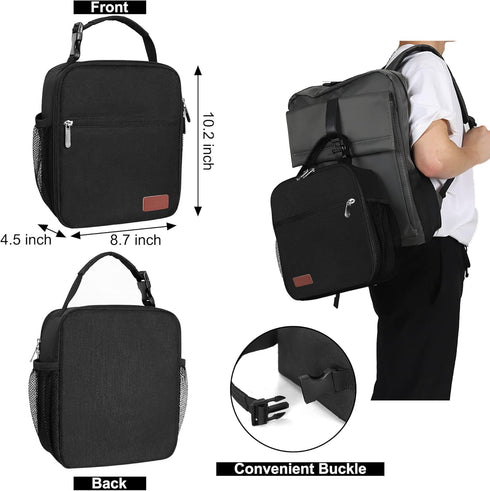 Lunch Box for Men & Women Durable Lunch Bag for Adults Reusable Small Lunchbox Black...