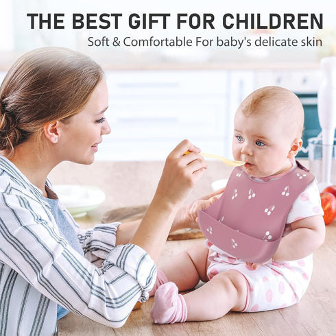 ME.FAN Silicone Baby Bibs for Babies & Toddlers | Adjustable Silicone Bibs Set of 2...