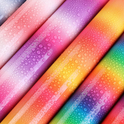 Tintnut Gradient Heat Transfer Vinyl - 8 Pack 12x10 inch Rainbow Ombre HTV Iron on Vinyl Sunset Color Dyeing for T-Shirts...