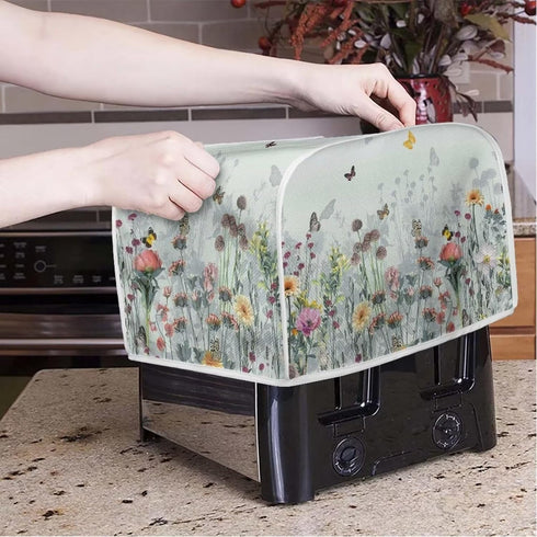 Toaster Dust Cover 2 Slice, Microwave Toaster Oven Grill Cover Stain Resistant Dustproof Kitchen Small Appliance Cover with Top Handle for Kitchen...