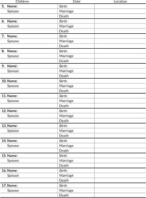 LARGE PRINT Two-Sided Family Group Sheets for Genealogists (7-pack) by EasyGenie | Archival-Quality Genealogy Forms...