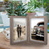 AEVETE 5x7 Double Picture Frames Hinged Wood Folding Picture Frames Vertically Display, Real Glass Front, Gray...