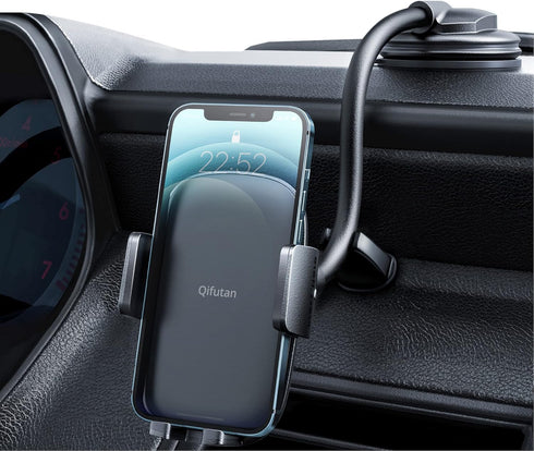 Qifutan Cell Phone Holder for Car Phone Mount Long Arm Dashboard Windshield Car Phone Holder Anti-Shake Stabilizer Phone Car Holder Compatible wit...