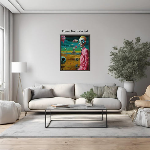 Posterizer 1 pcs-strange futuristic man in an alien world-Abstract & Modern Art-Fantasy & Fiction Art-Gift for Art Lovers-Decor for Home & Office-...