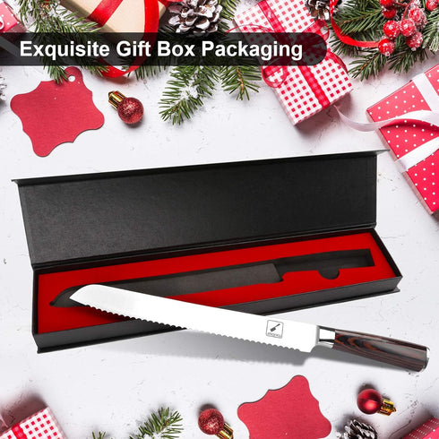 imarku Bread Knife, German High Carbon Stainless Steel Professional Grade Bread Slicing Knife, 10-Inch Serrated Edge Cake Knife, Bread Cutter for ...