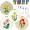 LOMOHOO 4 Sets Ribbon Flower Embroidery Kit for Beginners, Needlepoint Stamped Cross Stitch Starter Kits, Stitch Learning DIY Kit with Flower Patt...