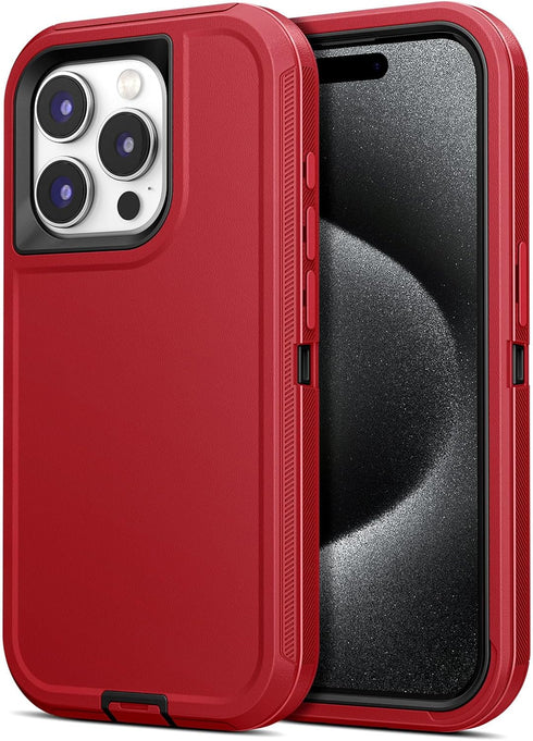 Jelanry Case for iPhone 15 Pro Max, Heavy Duty Rugged Dual-Layer Protection Phone Case with Anti dust Port Scratch Shockproof Matte Armor Back Cov...